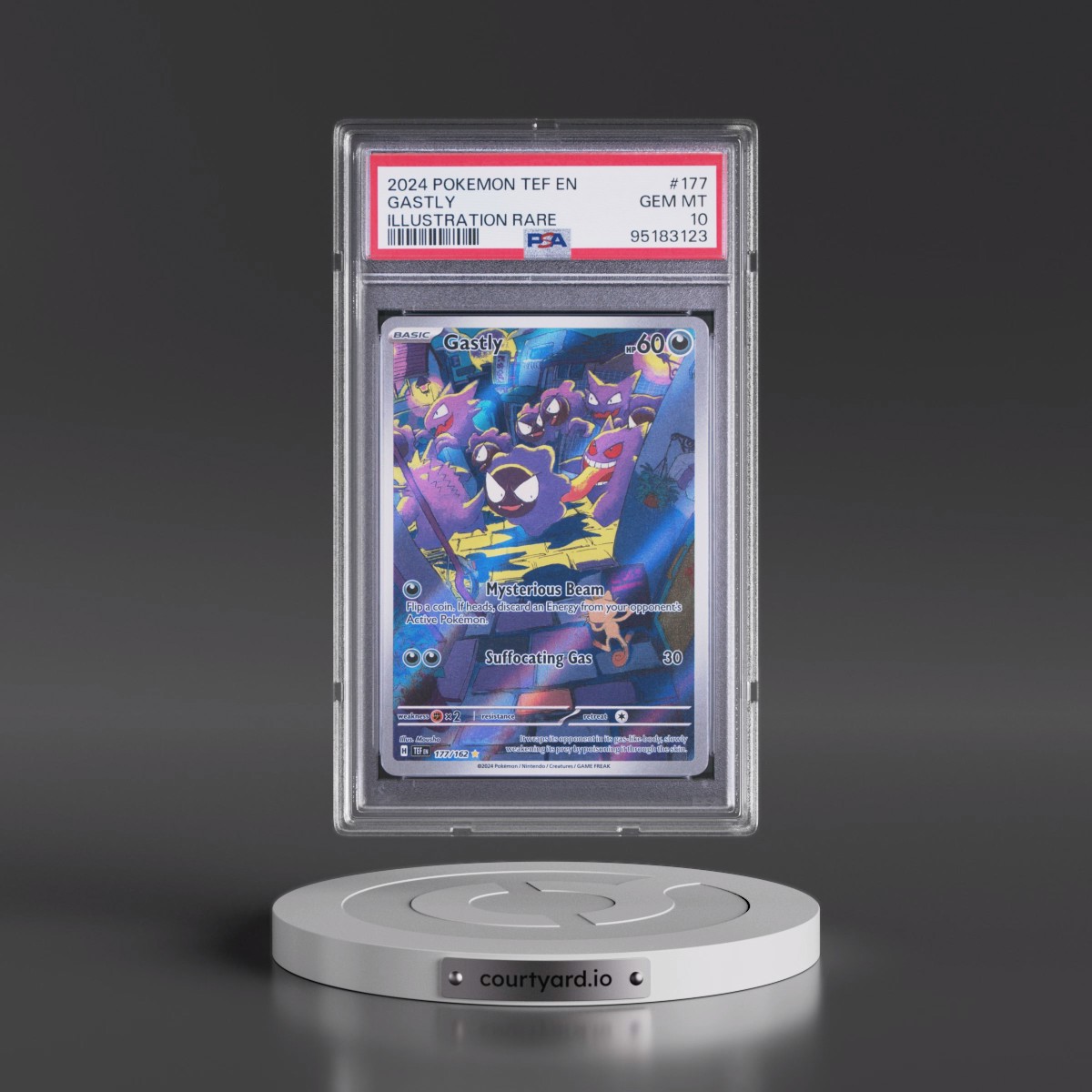 2024 Pokémon Tef EN-Temporal Forces #177 Gastly - Illustration Rare (PSA 10 GEM MINT)