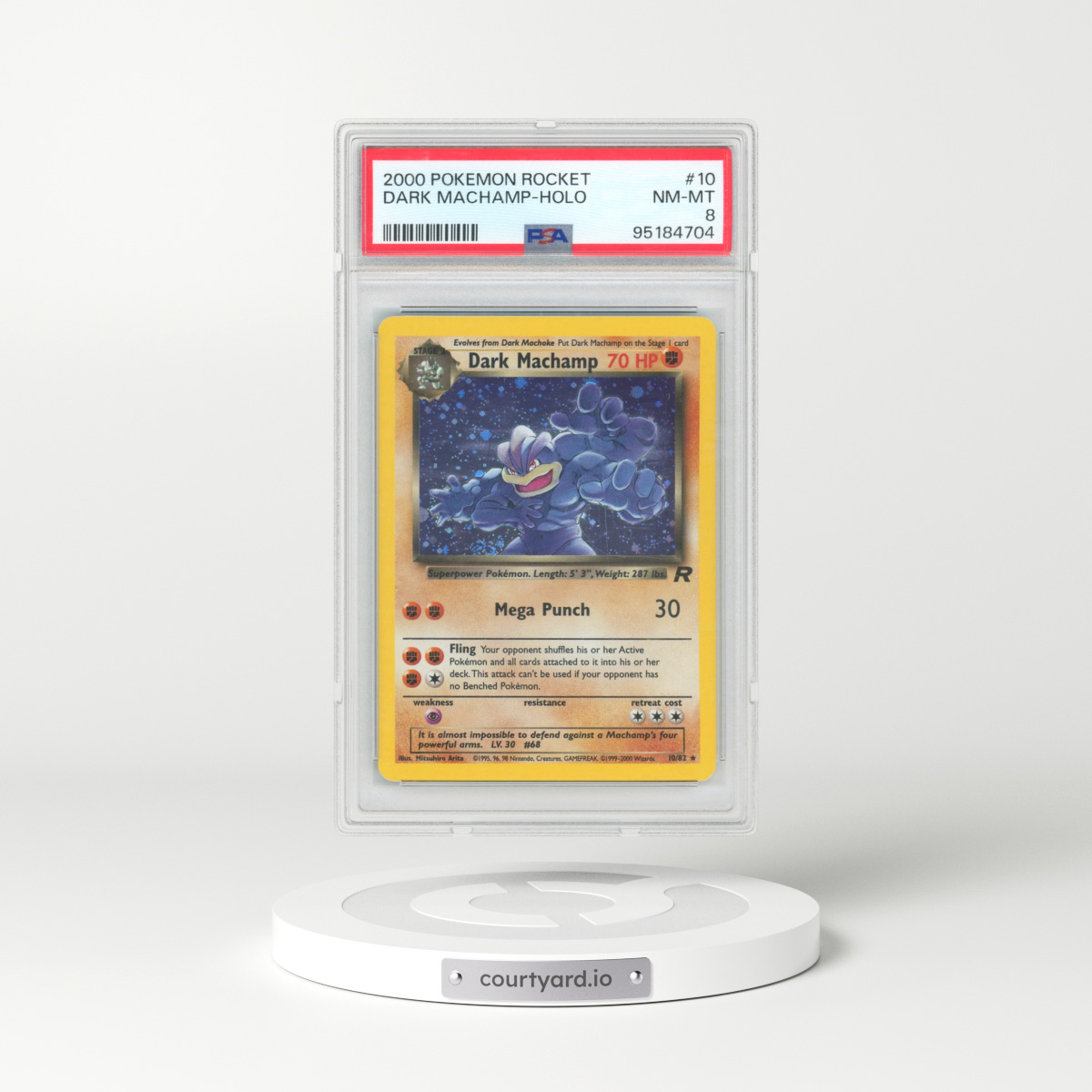 2000 Pokémon Rocket #10 Dark Machamp - Holo (PSA 8 NM-MT)