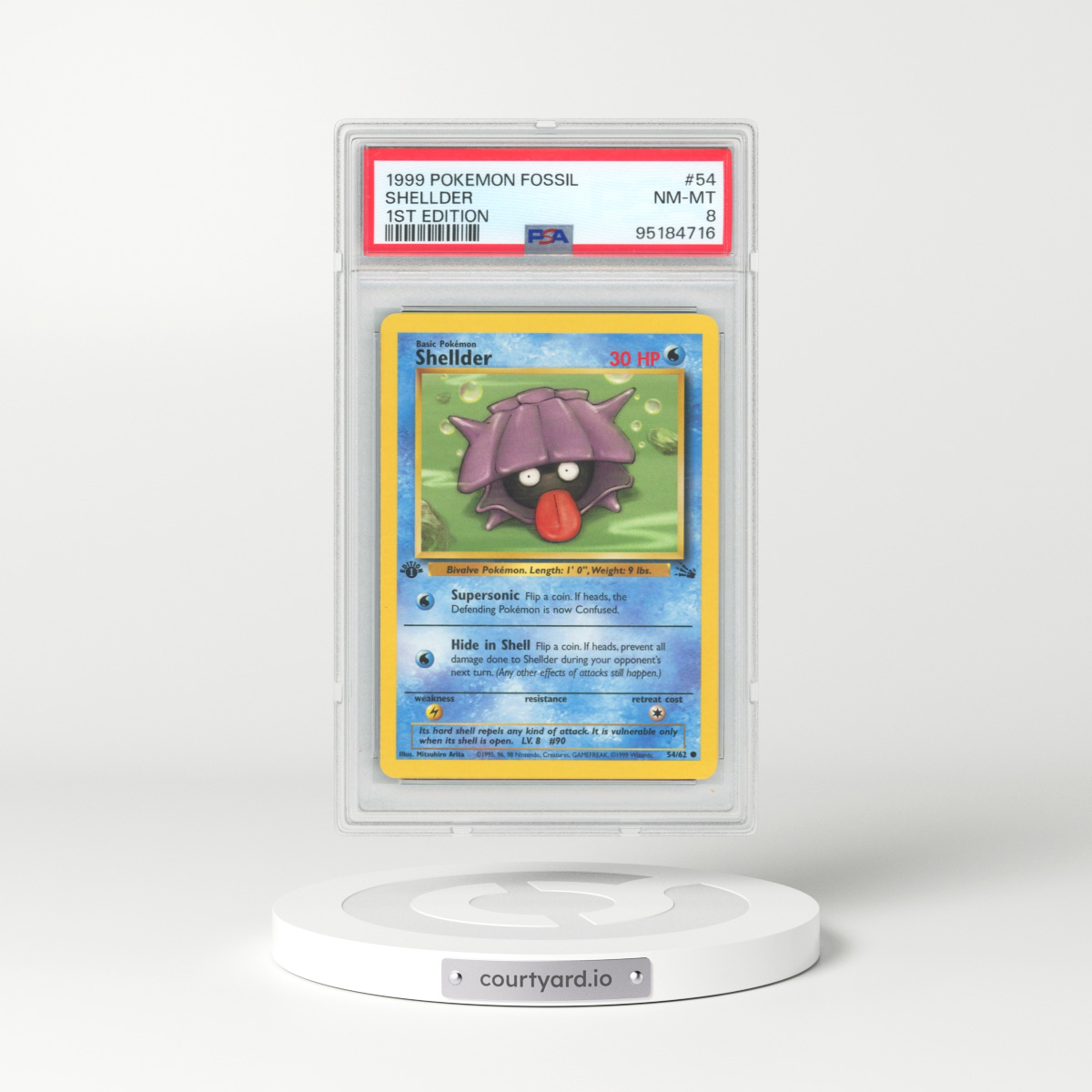 1999 Pokémon Fossil #54 Shellder - 1st Edition (PSA 8 NM-MT)