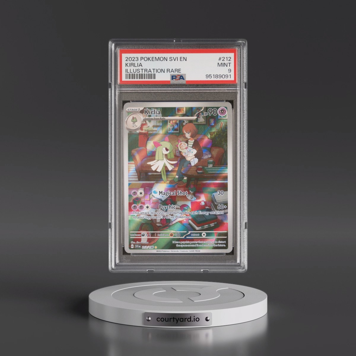2023 Pokémon Svi EN-Scarlet & Violet #212 Kirlia - Illustration Rare (PSA 9 MINT)