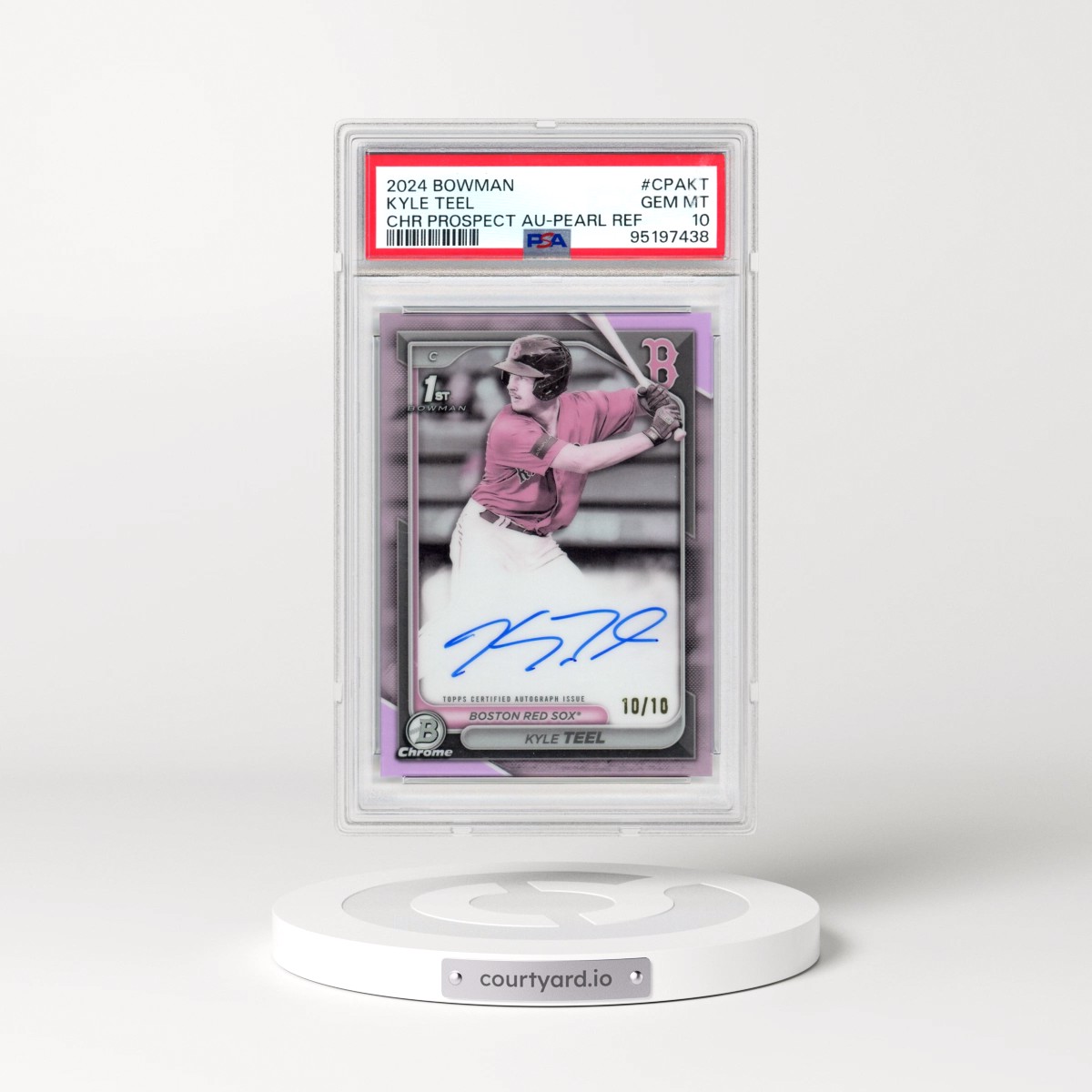 2024 Bowman Chrome Prospect Autographs #CPAKT Kyle Teel - Pearl Refractor (PSA 10 GEM MINT)