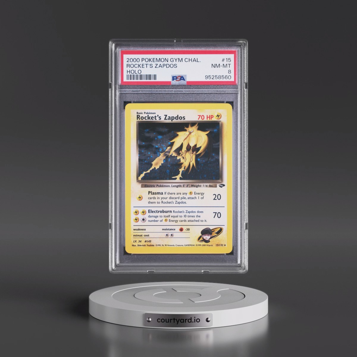 2000 Pokémon Gym Challenge #15 Rocket's Zapdos - Holo (PSA 8 NM-MT)