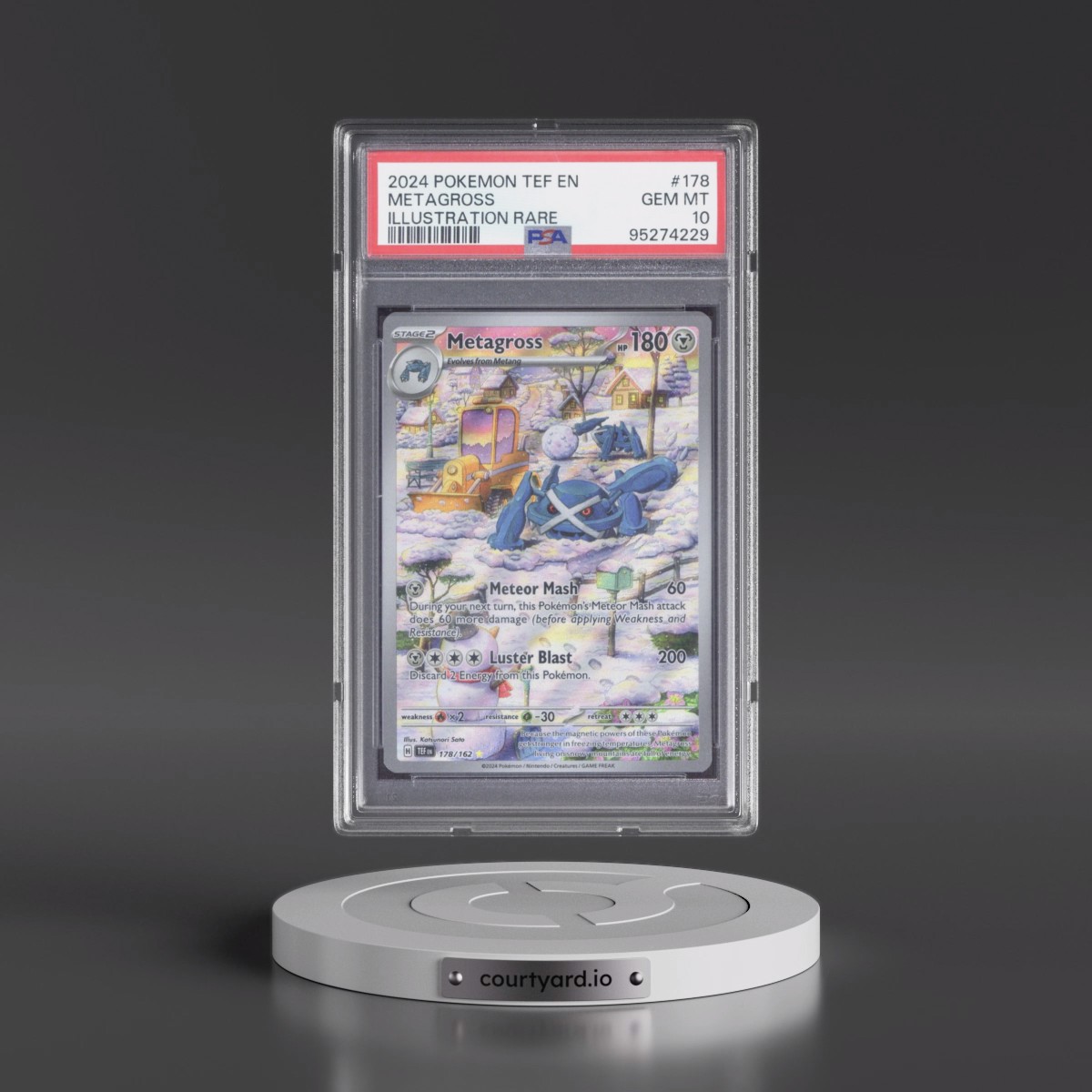 2024 Pokémon Tef EN-Temporal Forces #178 Metagross - Illustration Rare (PSA 10 GEM MINT)