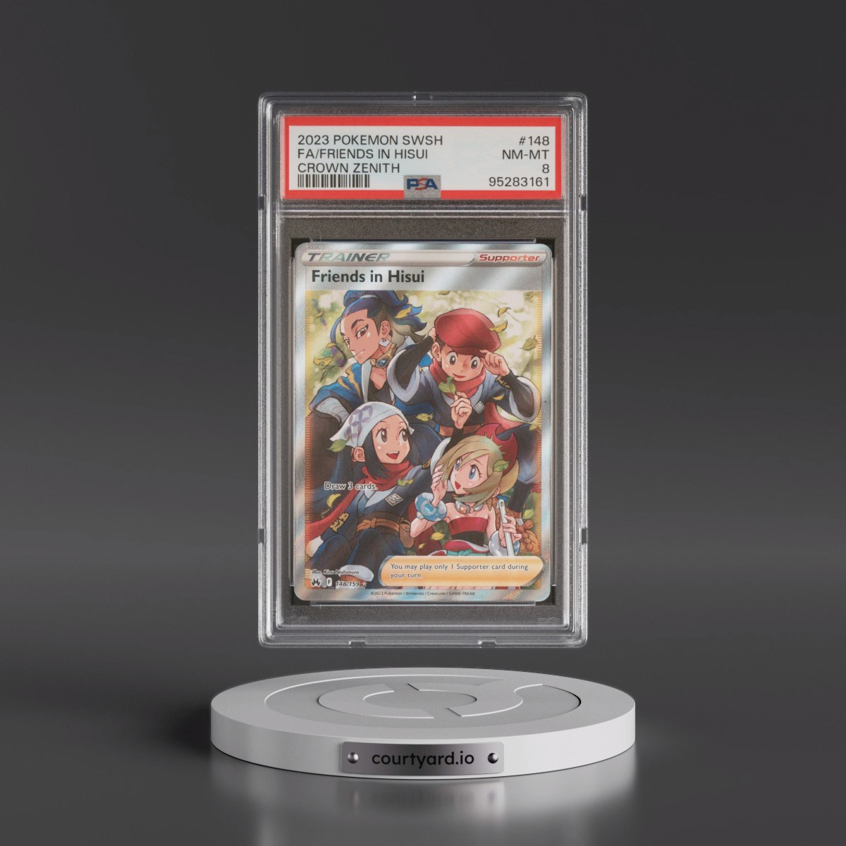 2023 Pokémon Sword and Shield Crown Zenith #148 Friends in Hisui - Full Art (PSA 8 NM-MT)
