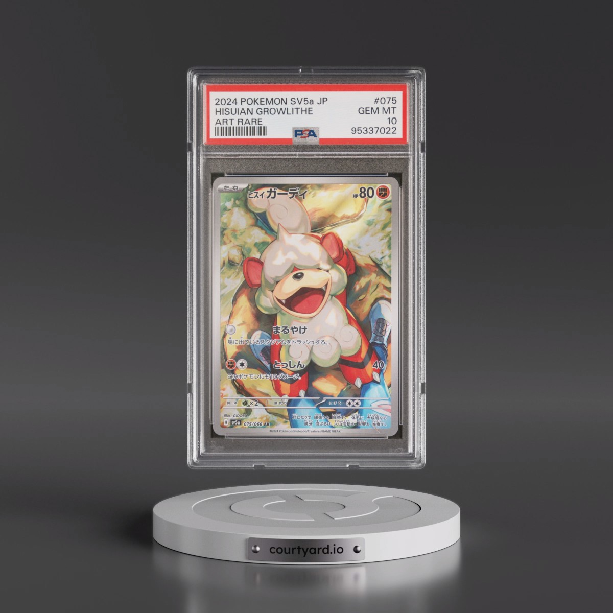 2024 Pokémon Sv5a-Crimson Haze #075 Hisuian Growlithe - Art Rare (PSA 10 GEM MINT)