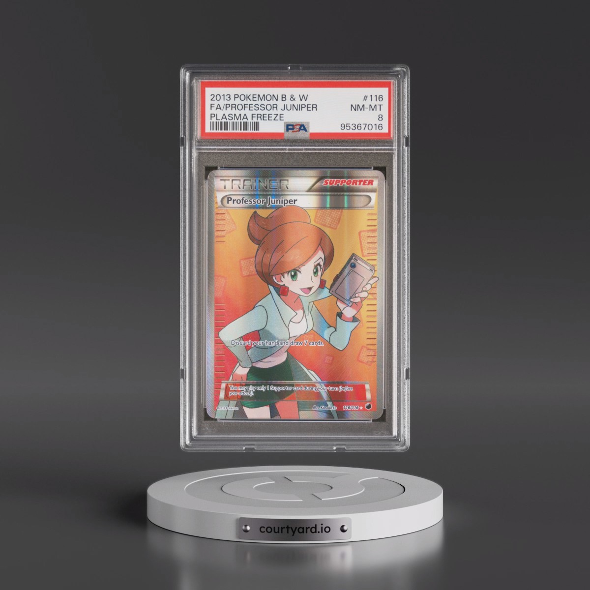 2013 Pokémon Black & White Plasma Freeze #116 Professor Juniper - Full Art (PSA 8 NM-MT)
