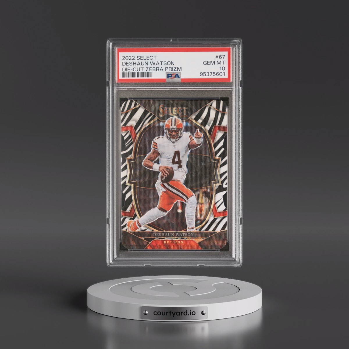 2022 Panini Select Deshaun Watson - Die-Cut Zebra Prizm #67 PSA 10
