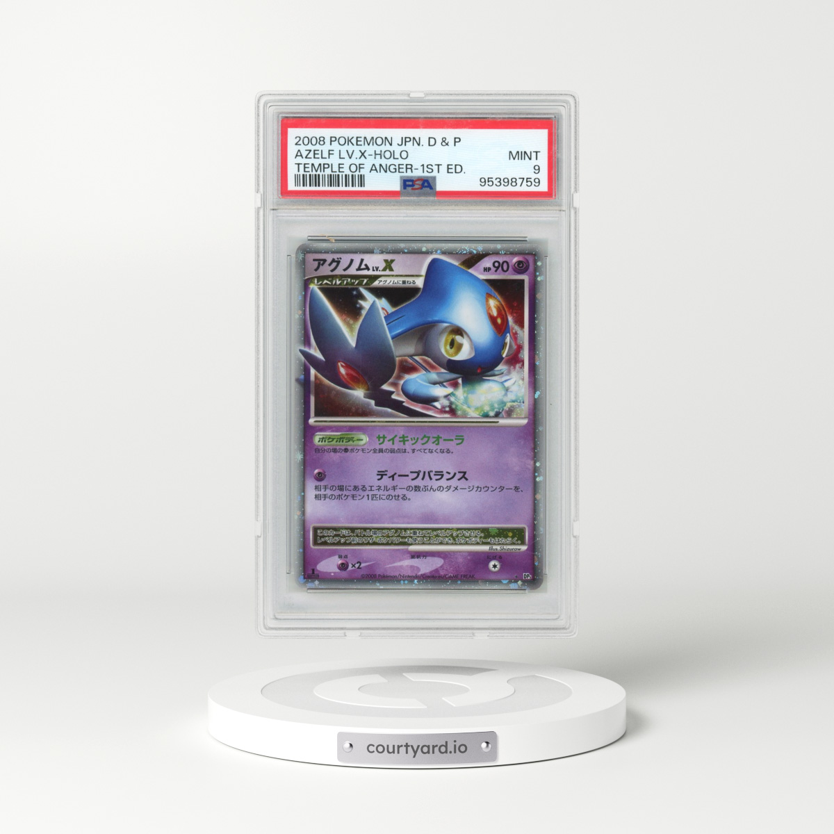 2008 Pokémon Diamond & Pearl Temple of Anger Azelf LV.X - 1st Edition Holo (PSA 9 MINT)