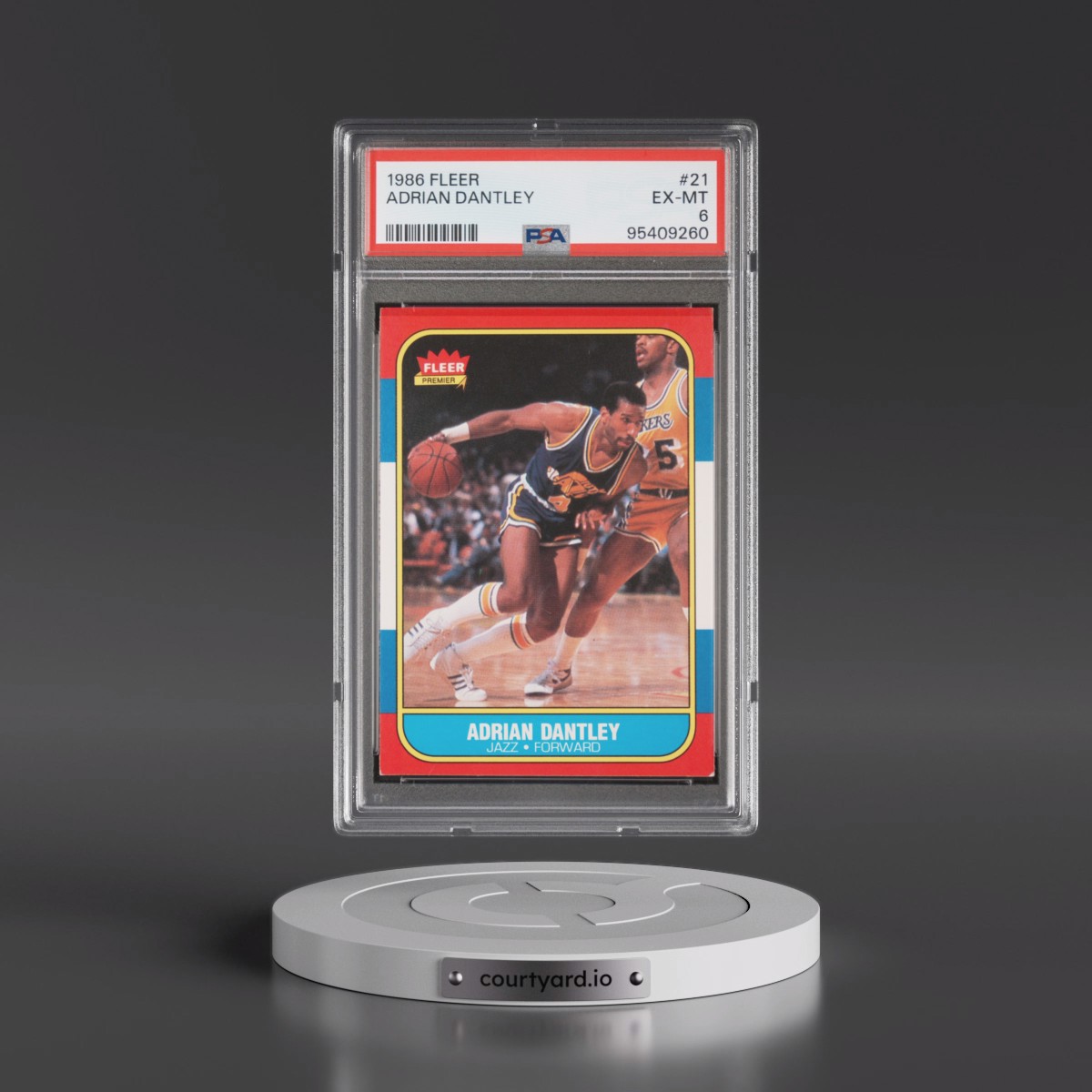 1986 Fleer #21 Adrian Dantley (PSA 6 EX-MT)