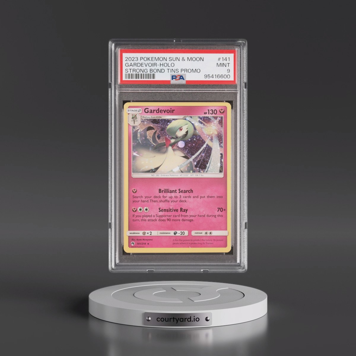 2023 Pokémon Sun & Moon Strong Bond Tins Promo #141 Gardevoir - Holo (PSA 9 MINT)