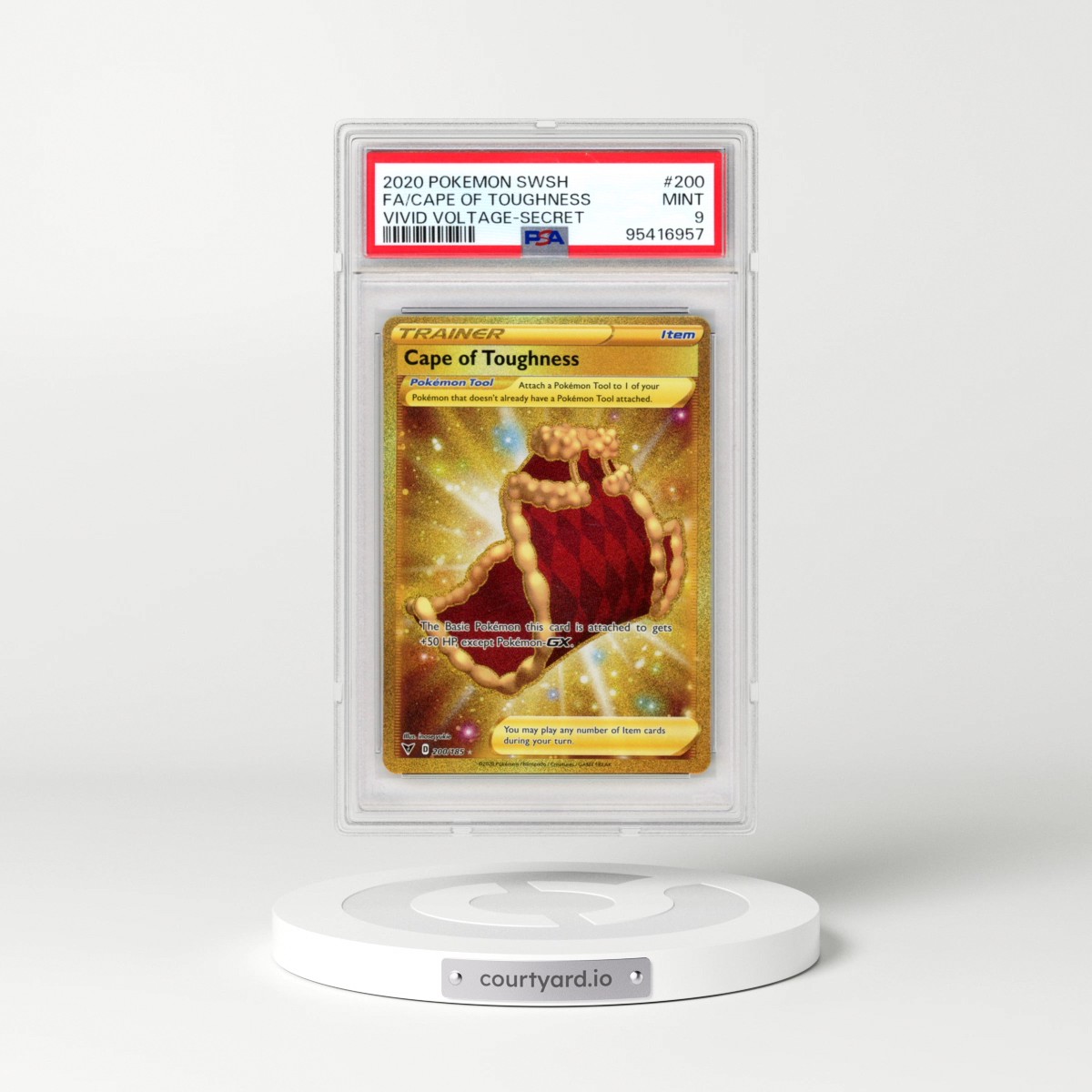 2020 Pokémon Sword & Shield Vivid Voltage #200 Cape of Toughness - Full Art Secret (PSA 9 MINT)