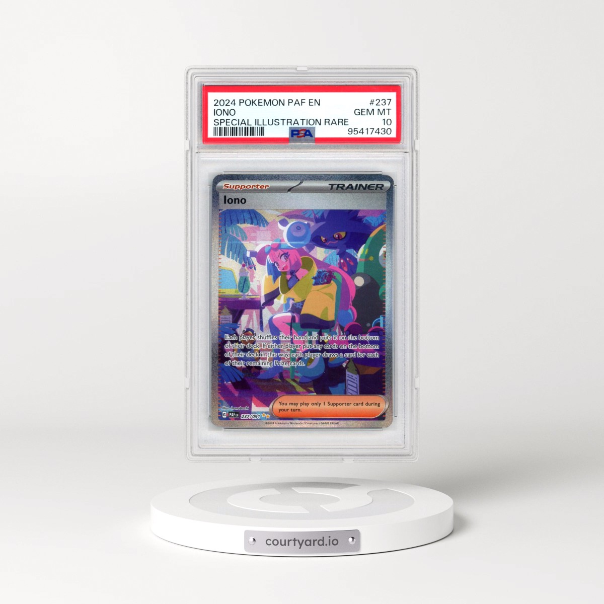 2024 Pokémon Paf EN-Paldean Fates #237 Iono - Special Illustration Rare (PSA 10 GEM MINT)