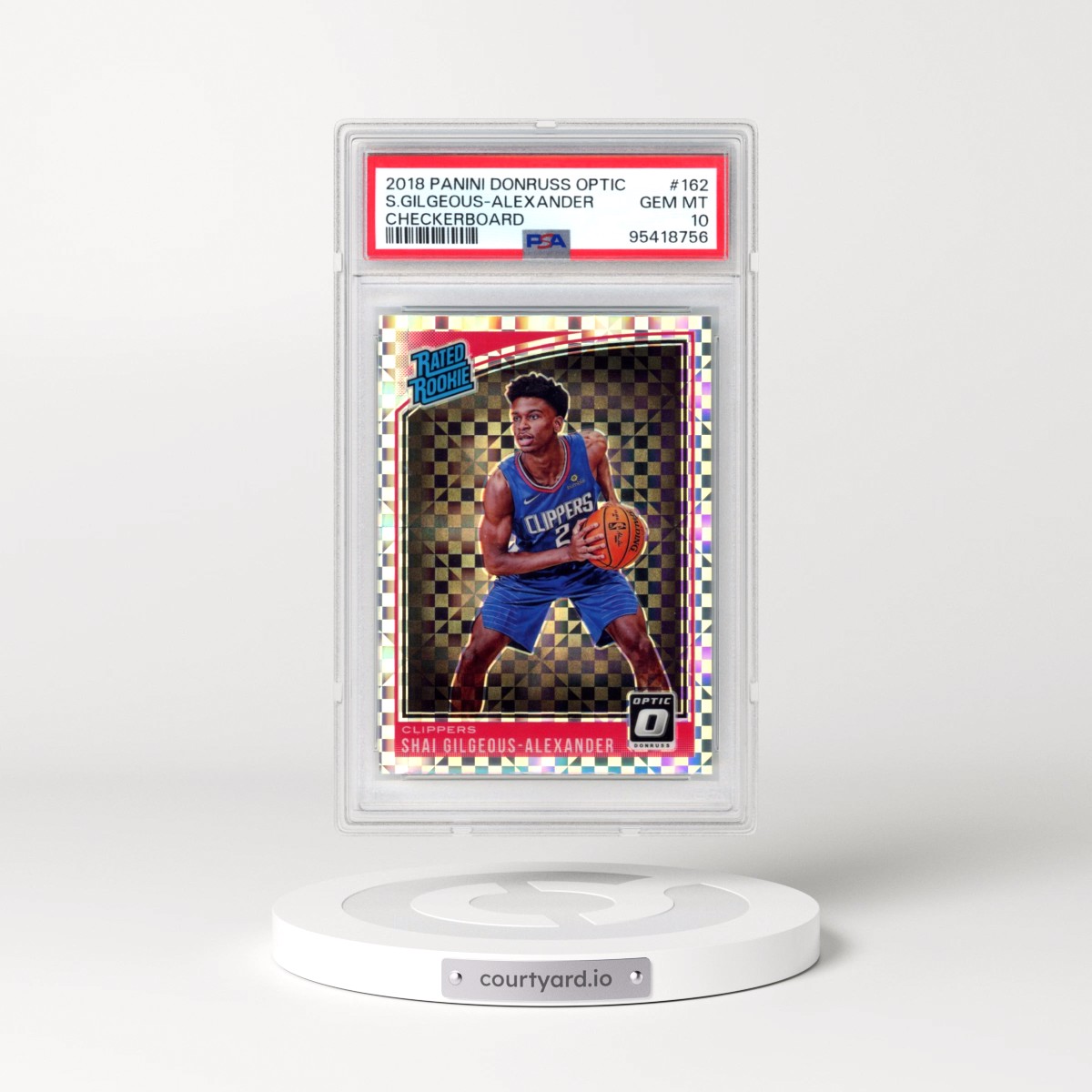 2018 Panini Donruss Optic #162 Shai Gilgeous-Alexander - Checkerboard (PSA 10 GEM MINT)