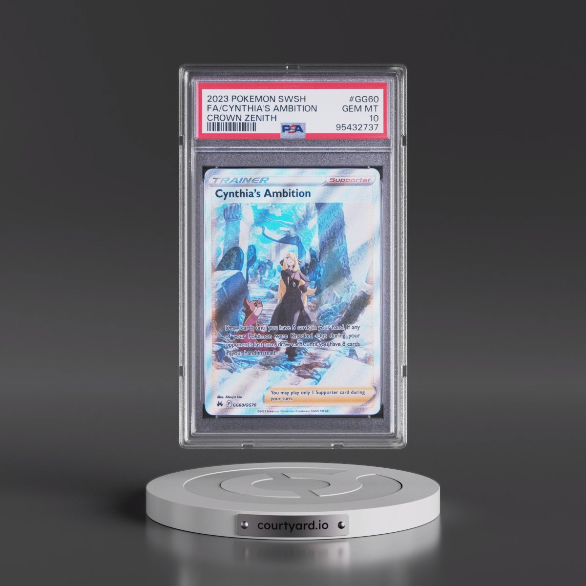 2023 Pokémon Sword and Shield Crown Zenith #GG60 Cynthia's Ambition - Full Art (PSA 10 GEM MINT)