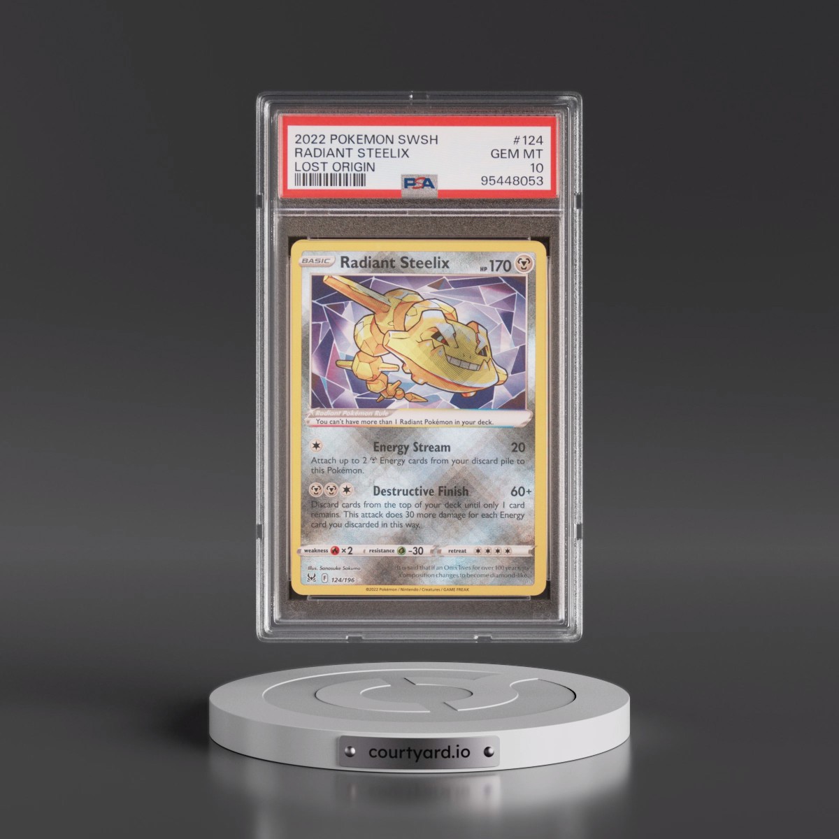 2022 Pokémon Sword & Shield Lost Origin #124 Radiant Steelix - Holo (PSA 10 GEM MINT)