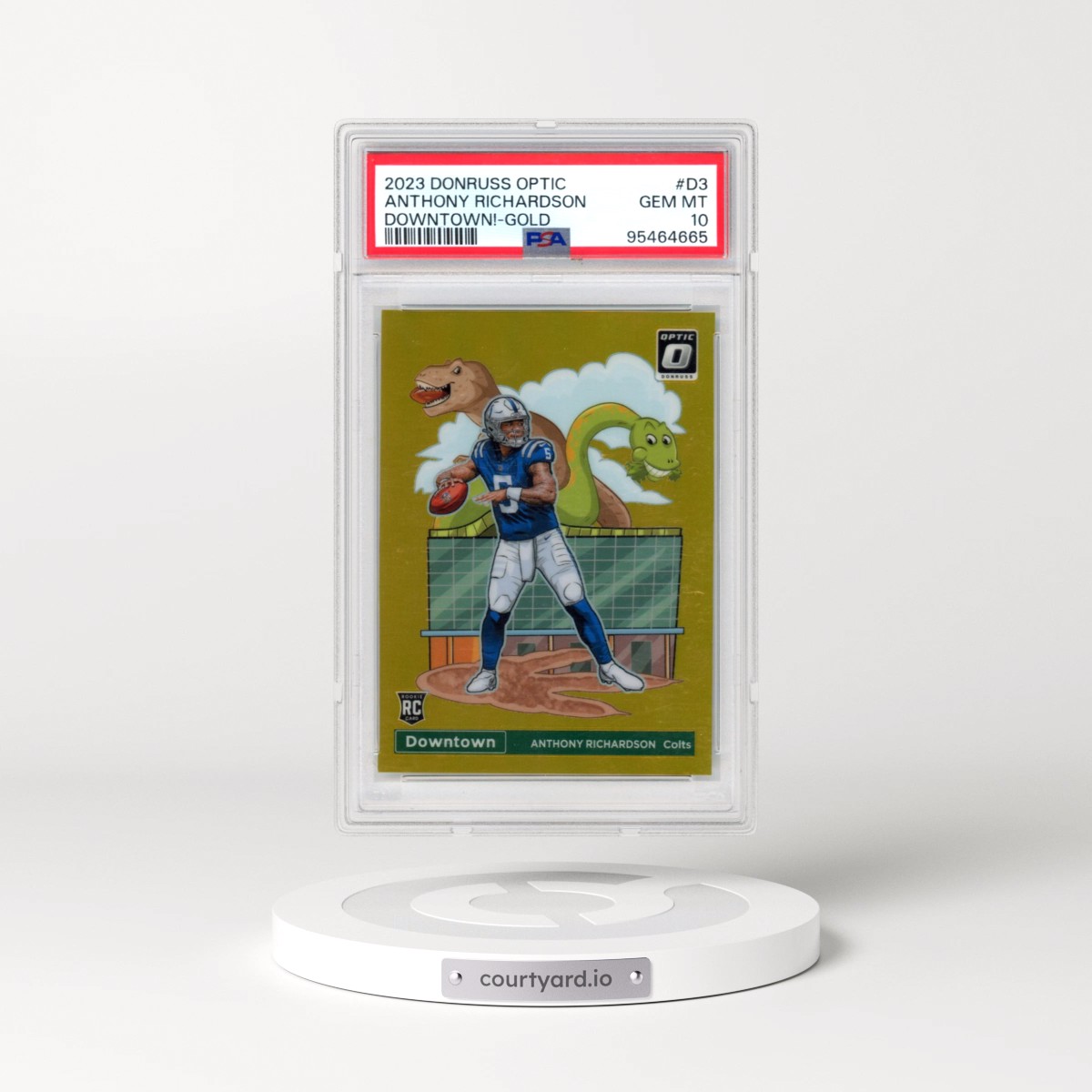 2023 Panini Donruss Optic Downtown! #D3 Anthony Richardson - Gold (PSA 10 GEM MINT)