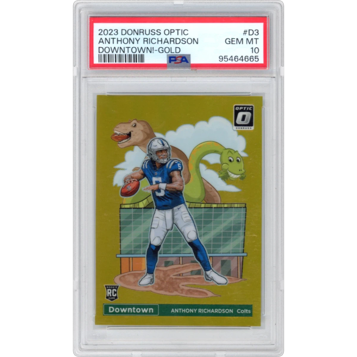 2023 Panini Donruss Optic Downtown! #D3 Anthony Richardson - Gold, PSA 10