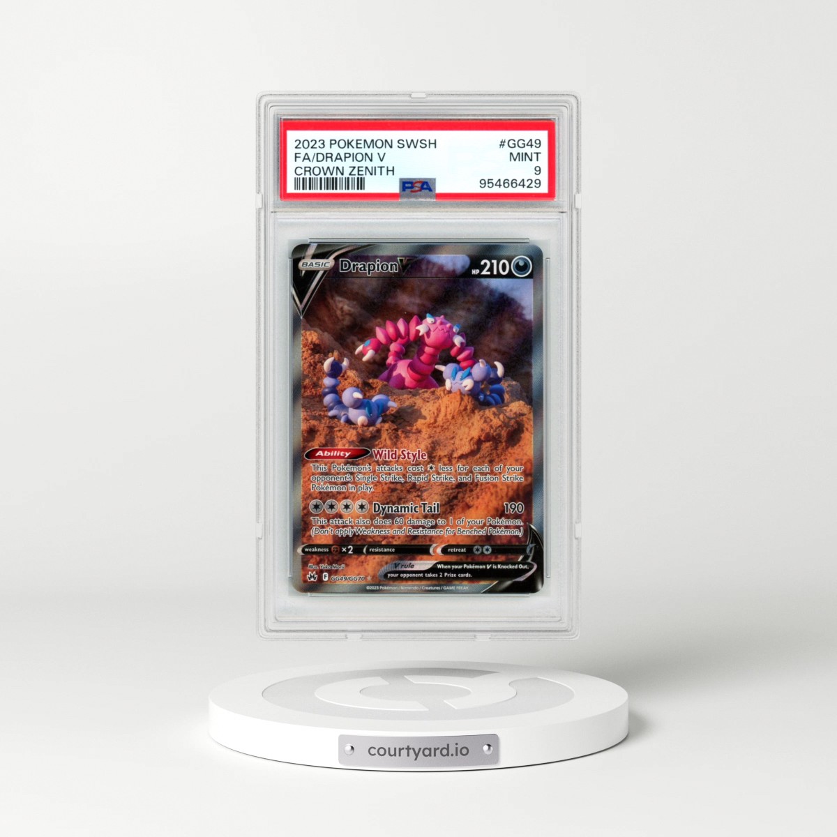 2023 Pokémon Sword and Shield Crown Zenith #GG49 Drapion V - Holo Full Art (PSA 9 MINT)