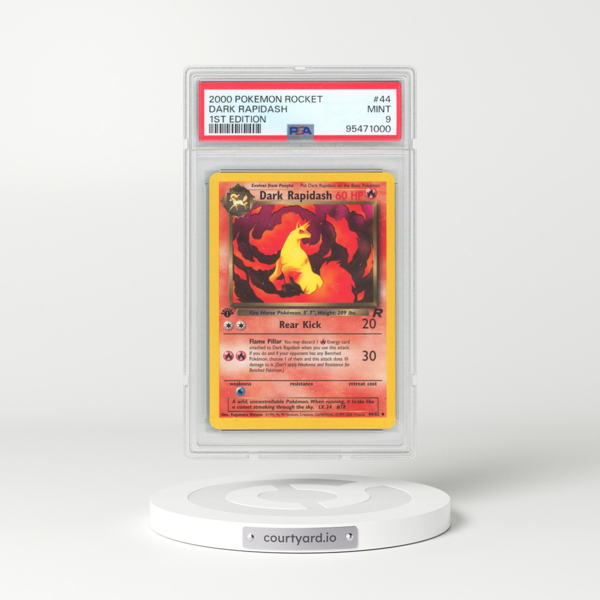2000 Pokémon Rocket #44 Dark Rapidash - 1st Edition (PSA 9 MINT)