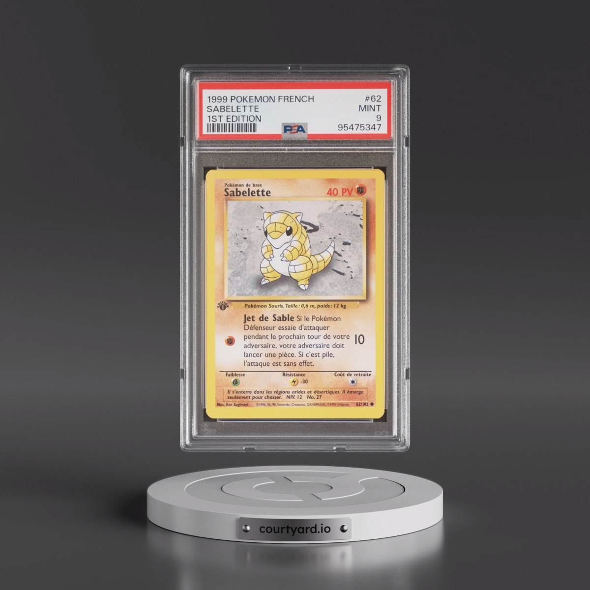 1999 Pokémon #62 Sabelette - 1st Edition (PSA 9 MINT)