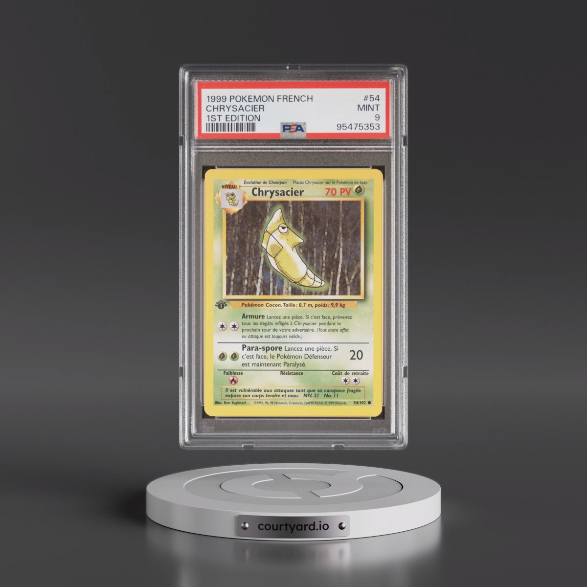 1999 Pokémon #54 Chrysacier - 1st Edition (PSA 9 MINT)