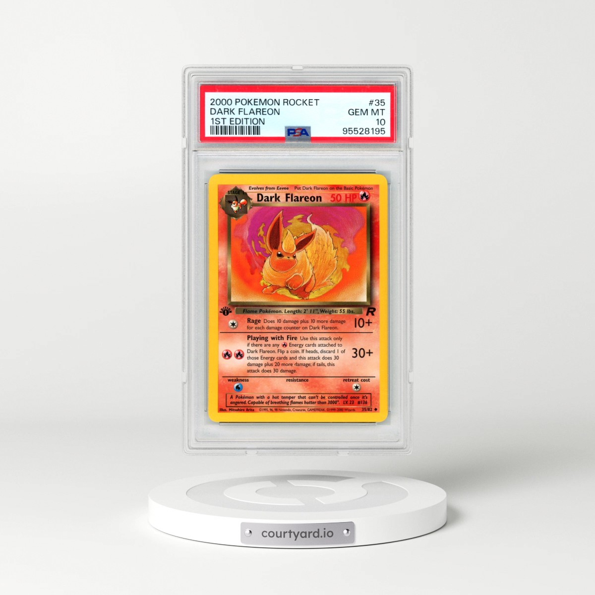 2000 Pokémon Rocket #35 Dark Flareon - 1st Edition (PSA 10 GEM MINT)