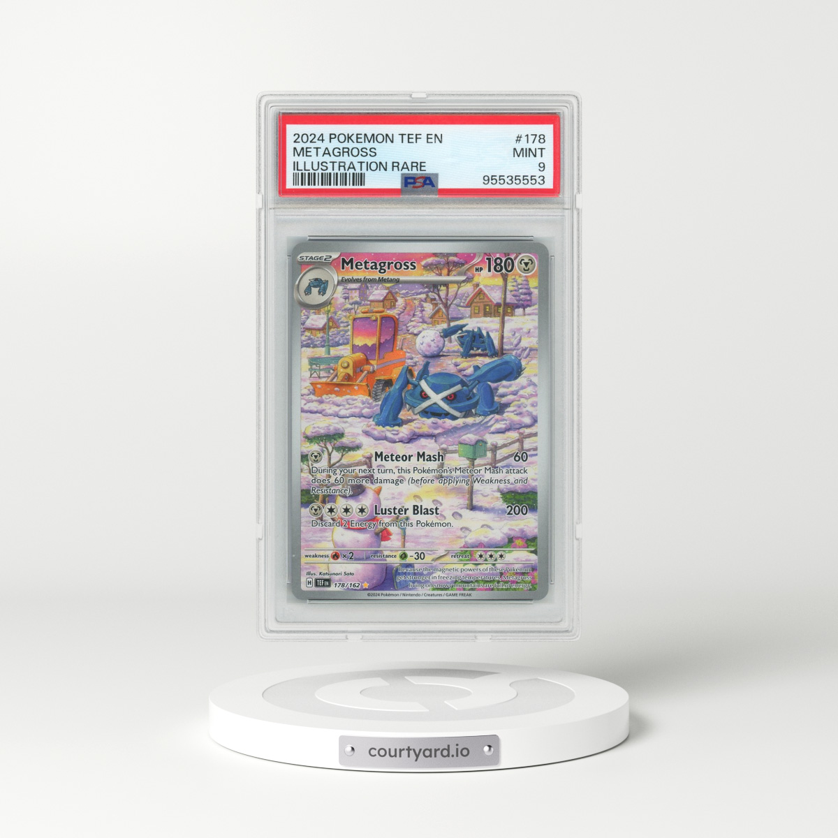 2024 Pokémon Tef EN-Temporal Forces #178 Metagross - Illustration Rare (PSA 9 MINT)