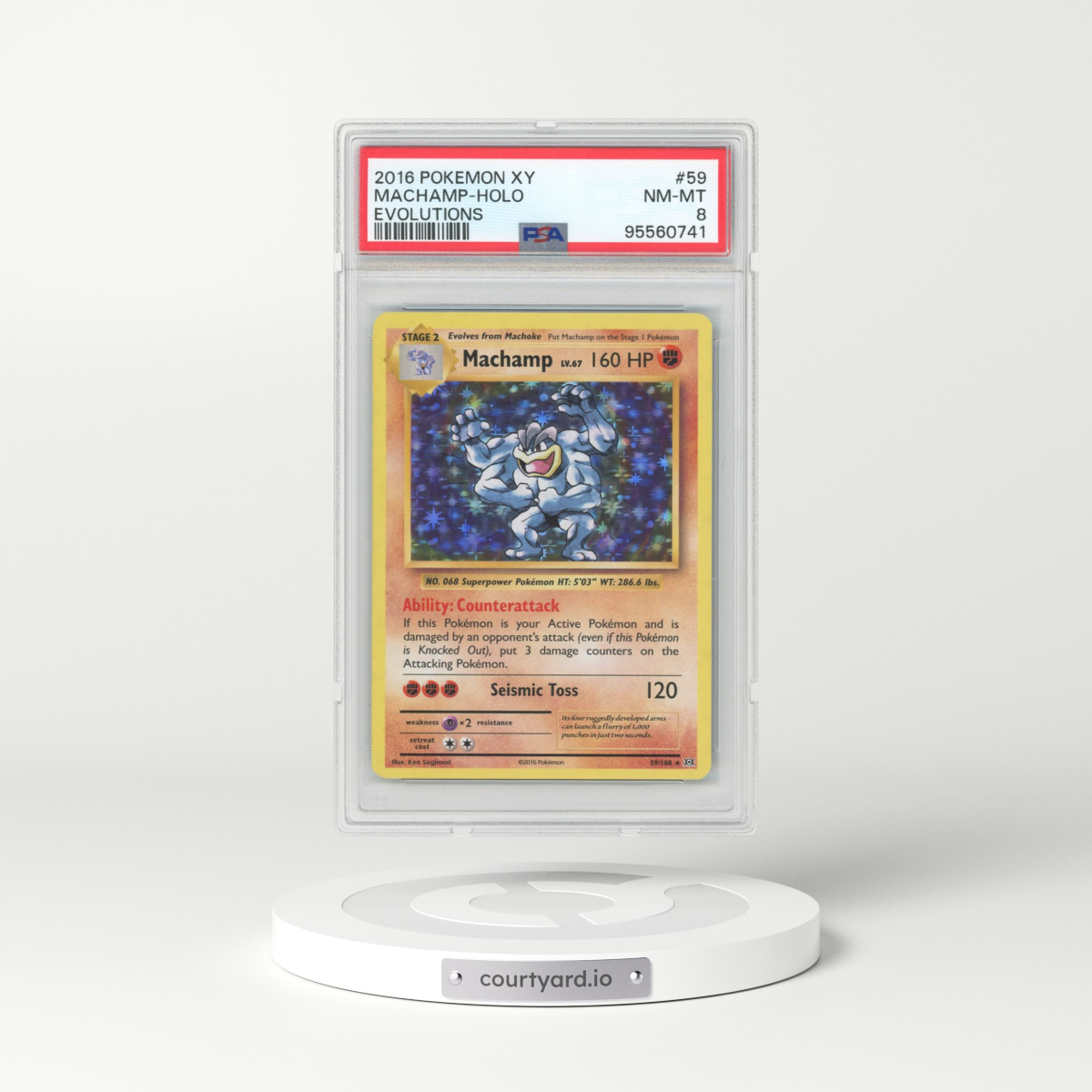2016 Evolutions #59 Machamp - Holo (PSA 8 NM-MT)