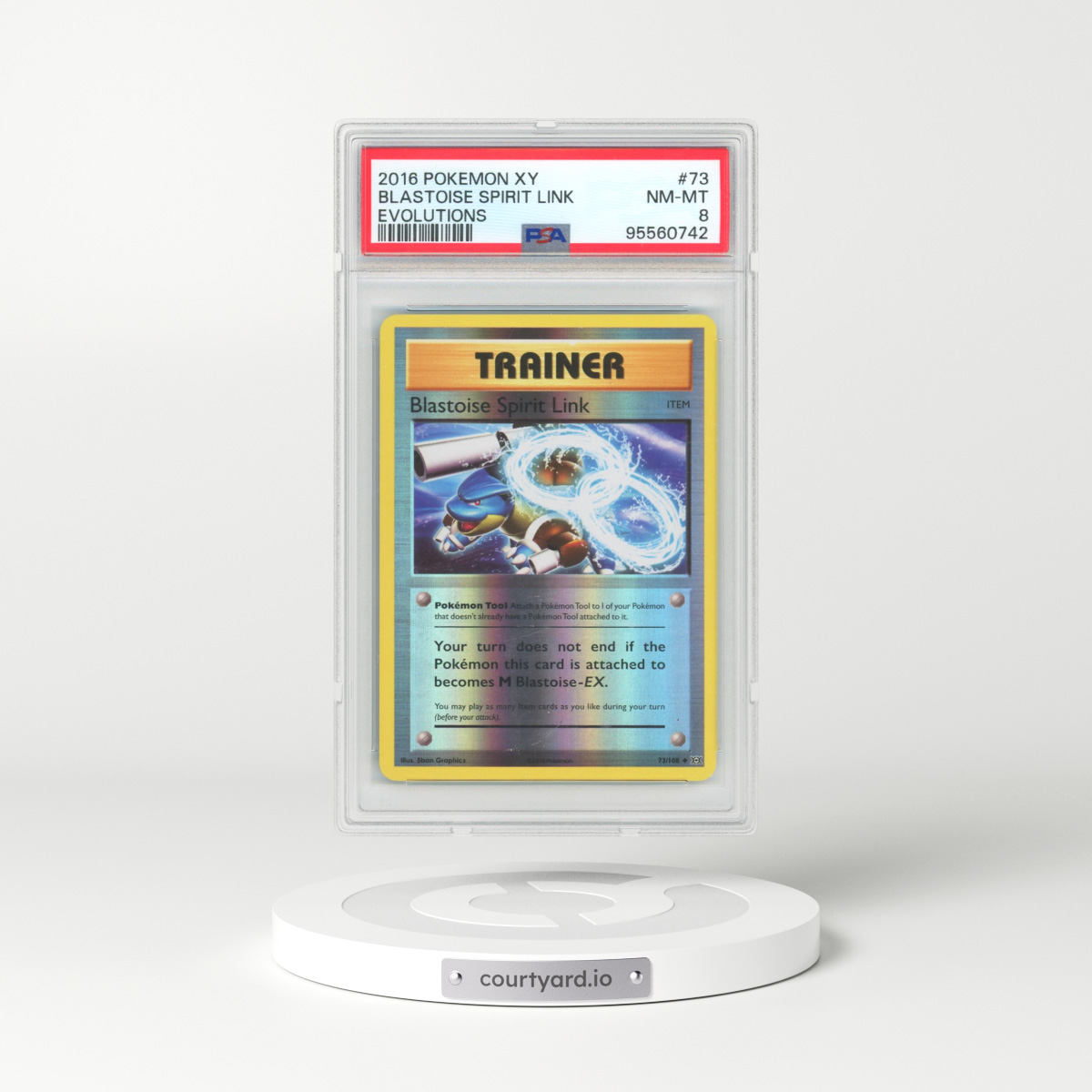 2016 Evolutions #73 Blastoise Spirit Link (PSA 8 NM-MT)