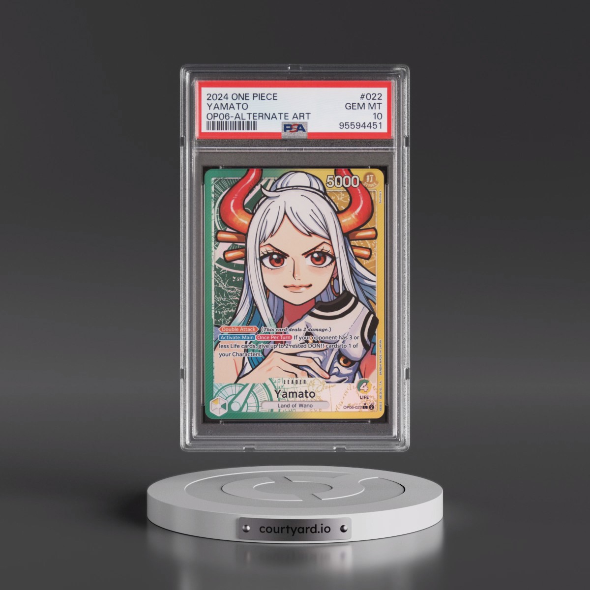 2024 One Piece OP06-Wings of the Captain #022 Yamato - Alternate Art (PSA 10 GEM MINT)