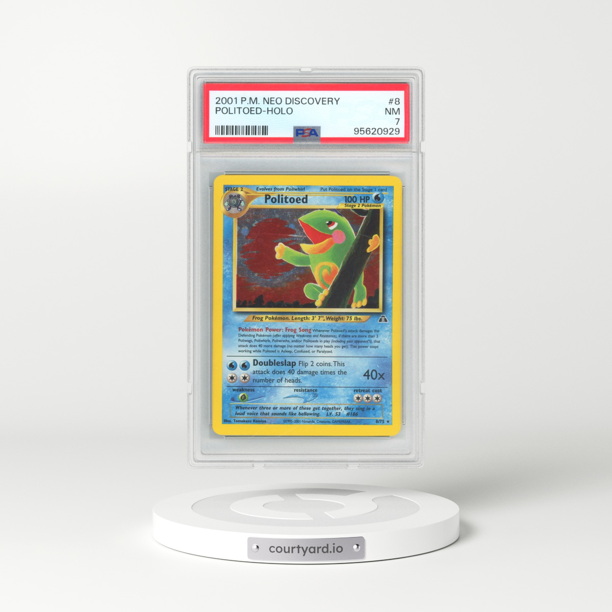 2001 Pokémon Neo Discovery #8 Politoed - Holo (PSA 7 NM)