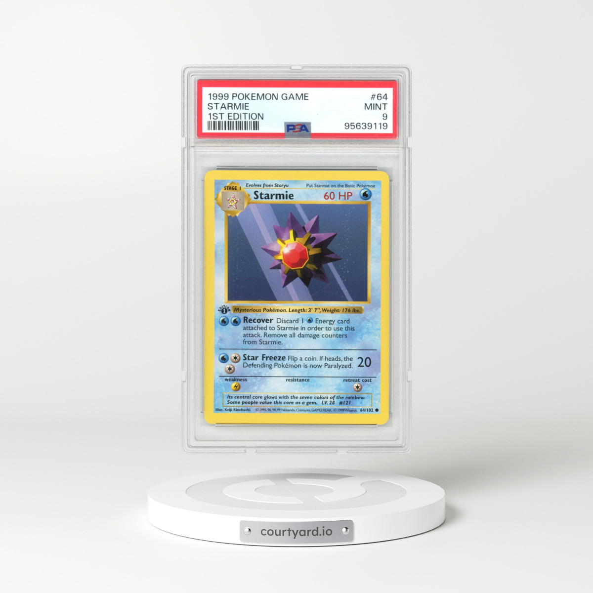 1999 Base Set #64 Starmie - 1st Edition (PSA 9 MINT)