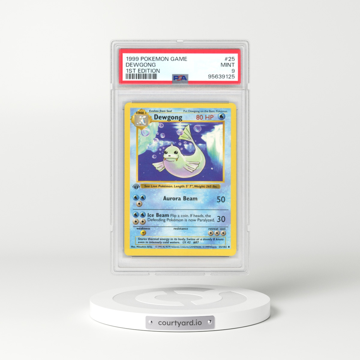 1999 Base Set #25 Dewgong - 1st Edition 1st Edition (PSA 9 MINT)
