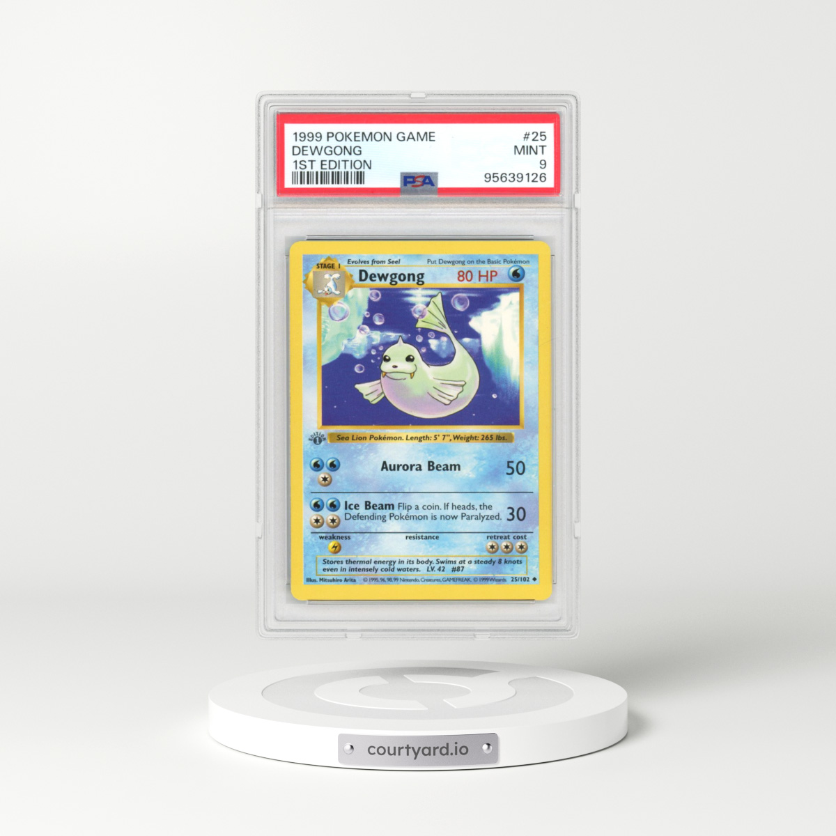 1999 Base Set #25 Dewgong - 1st Edition 1st Edition (PSA 9 MINT)