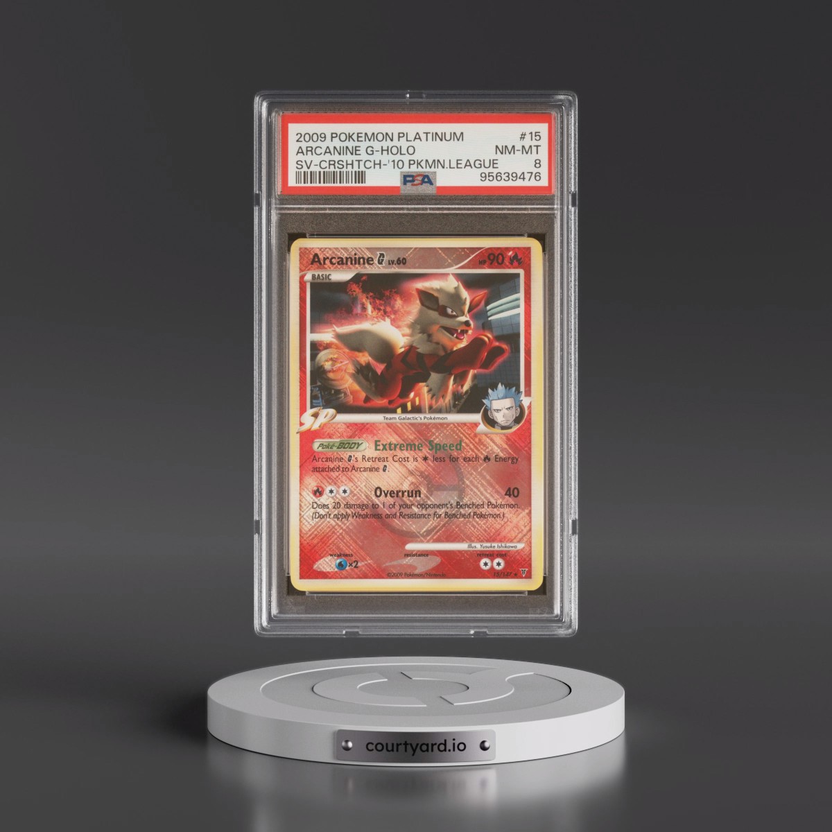 2009 Pokémon Platinum Supreme Victors #15 Arcanine G - Holo Crosshatch-2009 Pokemon League (PSA 8 NM-MT)