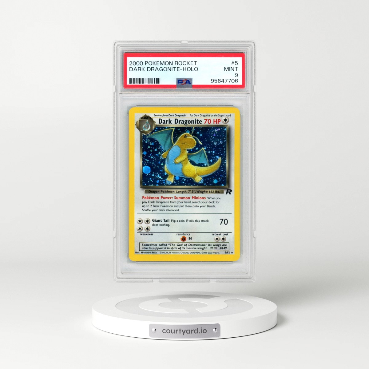 2000 Pokémon Rocket #5 Dark Dragonite - Holo (PSA 9 MINT)