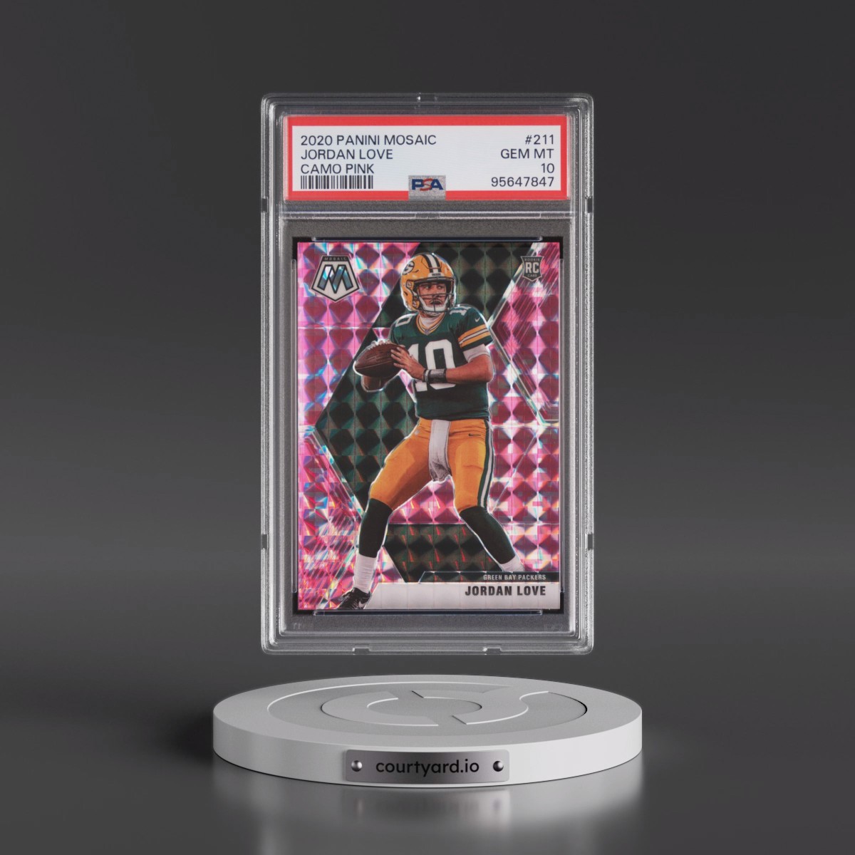 2020 Panini Mosaic #211 Jordan Love - Camo Pink (PSA 10 GEM MINT)