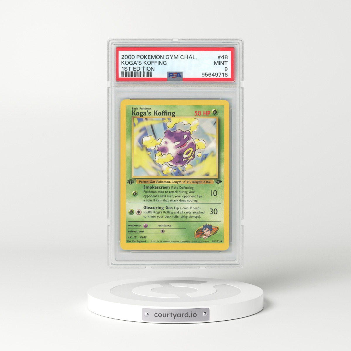 2000 Pokémon Gym Challenge #48 Koga's Koffing - 1st Edition (PSA 9 MINT)