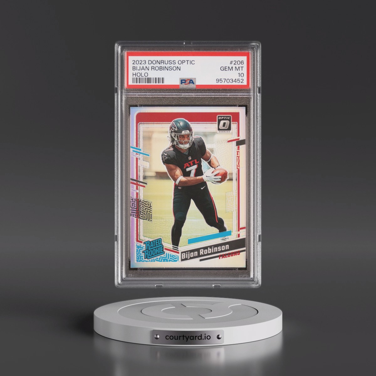 2023 Panini Donruss Optic #206 Bijan Robinson - Holo (PSA 10 GEM MINT)