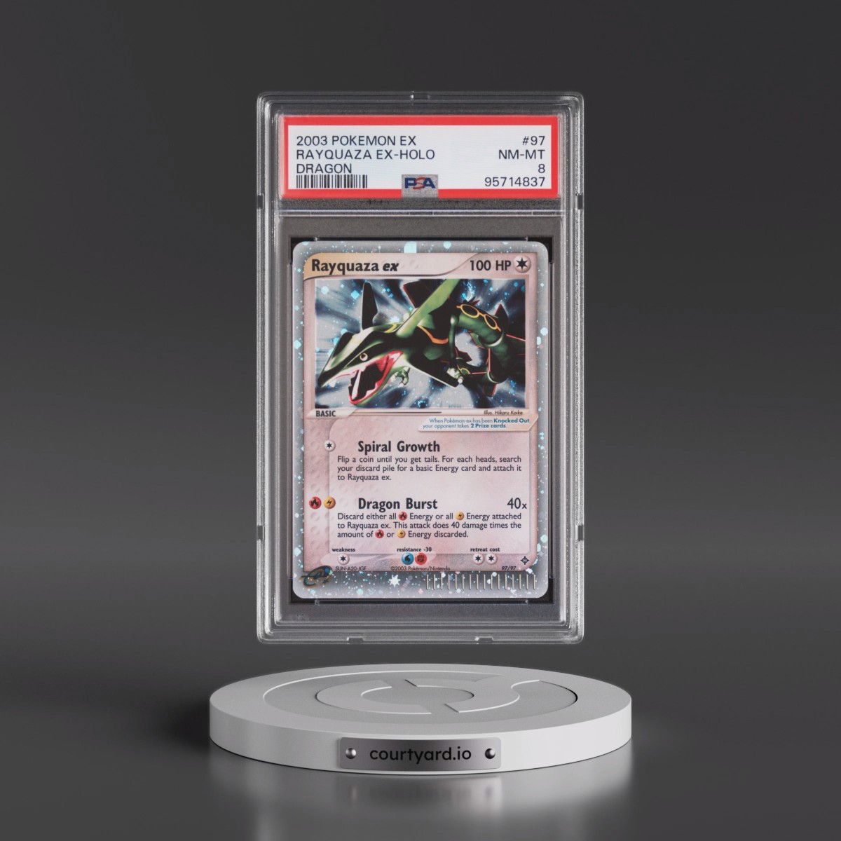 2003 Pokémon EX Dragon #97 Rayquaza EX - Holo Holo (PSA 8 NM-MT)