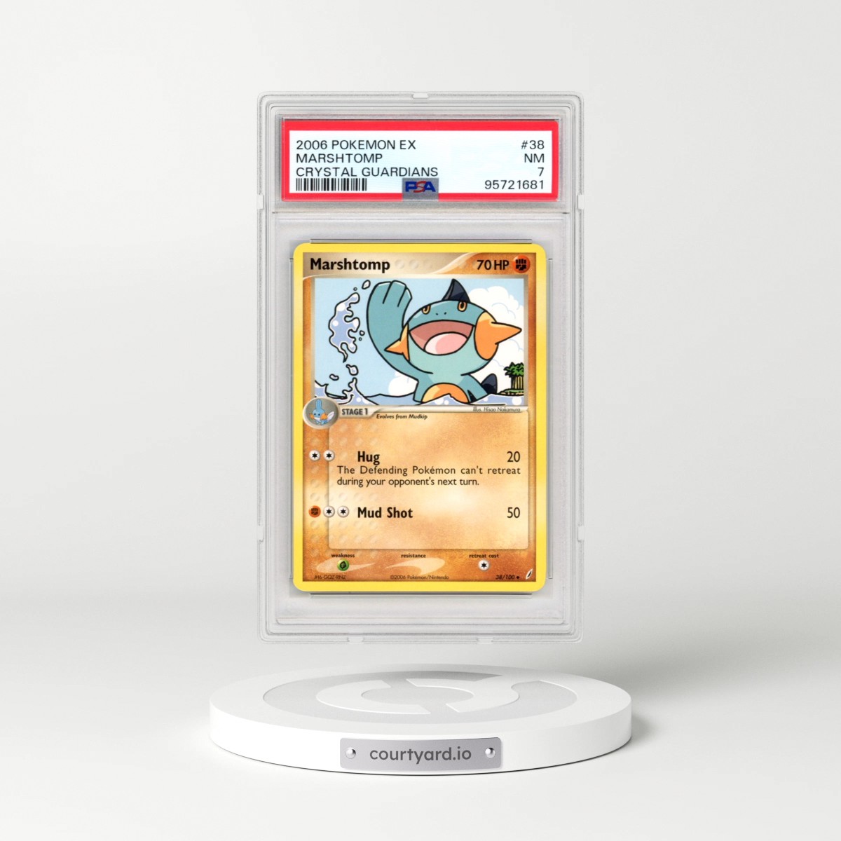 2006 Pokémon EX Crystal Guardians #38 Marshtomp (PSA 7 NM)