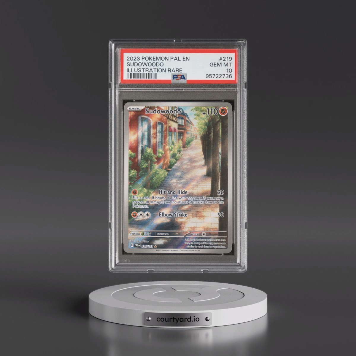 2023 Pokémon Pal EN-Paldea Evolved #219 Sudowoodo - Illustration Rare (PSA 10 GEM MINT)