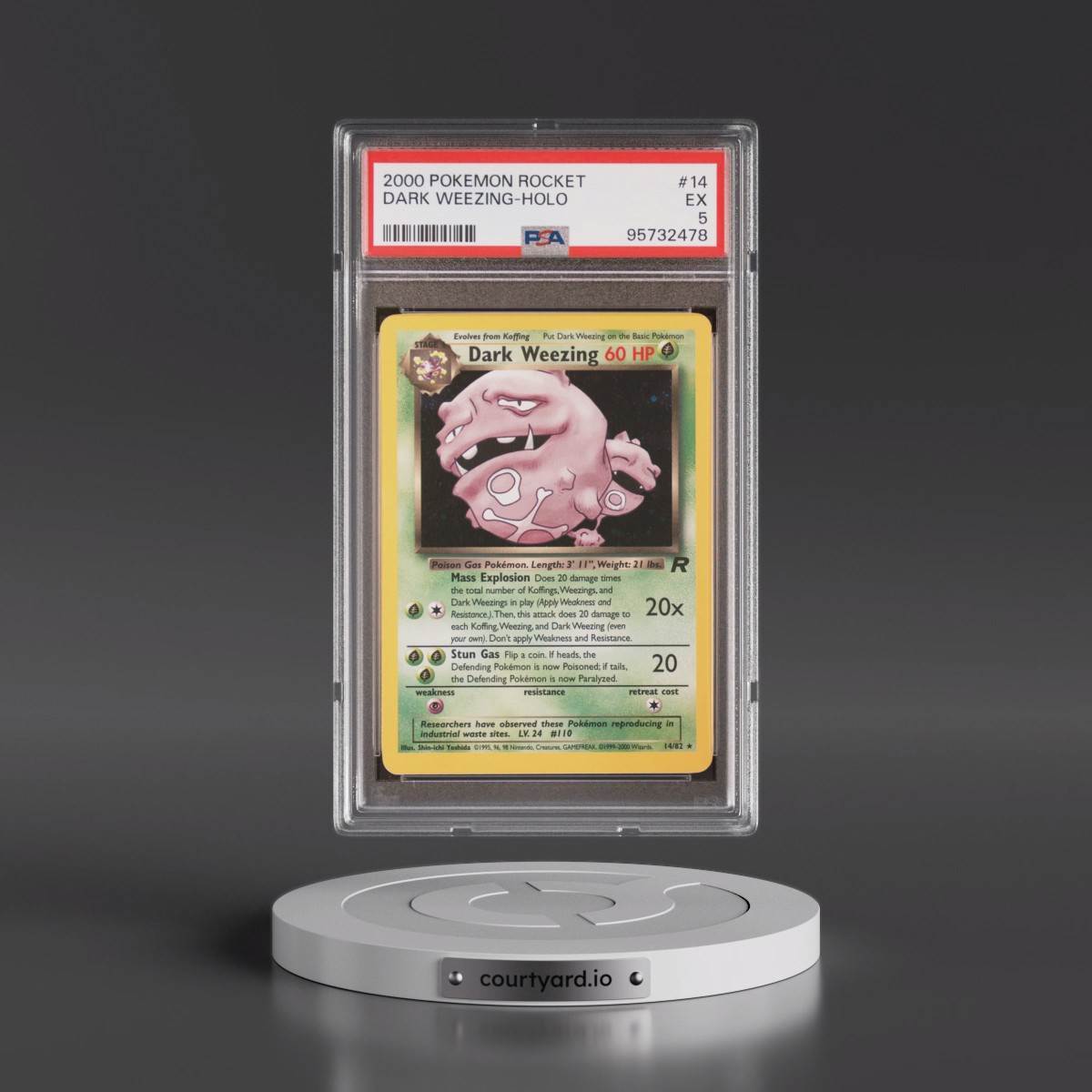 2000 Pokémon Rocket #14 Dark Weezing - Holo (PSA 5 EX)