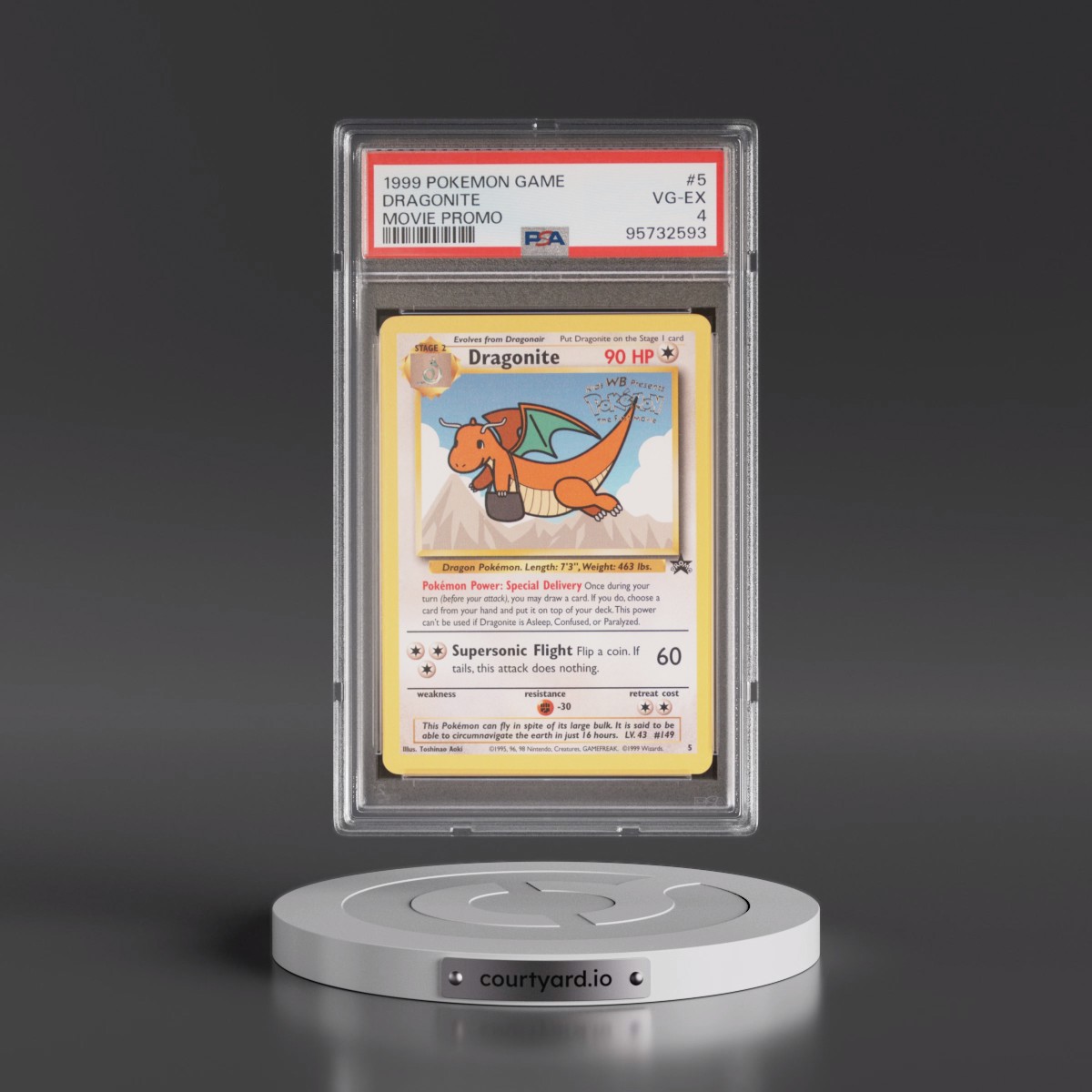 1999 Pokémon Game Movie Dragonite - Movie Promo #5 PSA 4