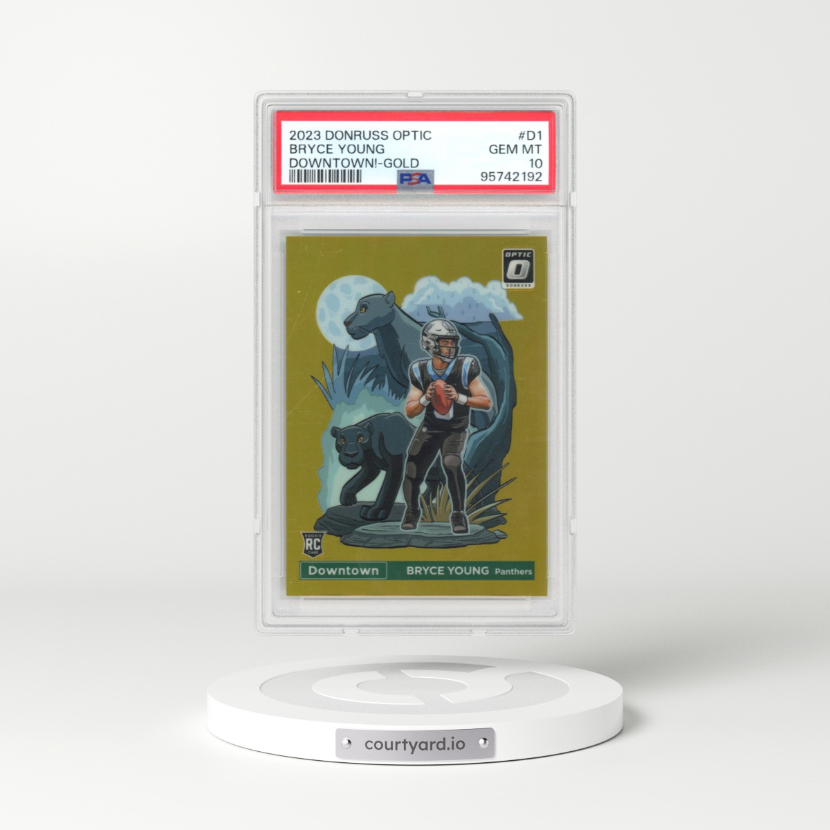 2023 Panini Donruss Optic Downtown! #D1 Bryce Young - Gold (PSA 10 GEM MINT)