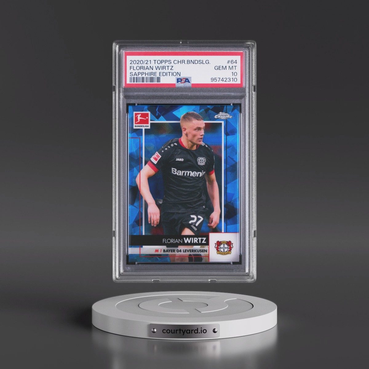 2020 Topps Chrome Bundesliga Sapphire Edition #64 Florian Wirtz (PSA 10 GEM MINT)