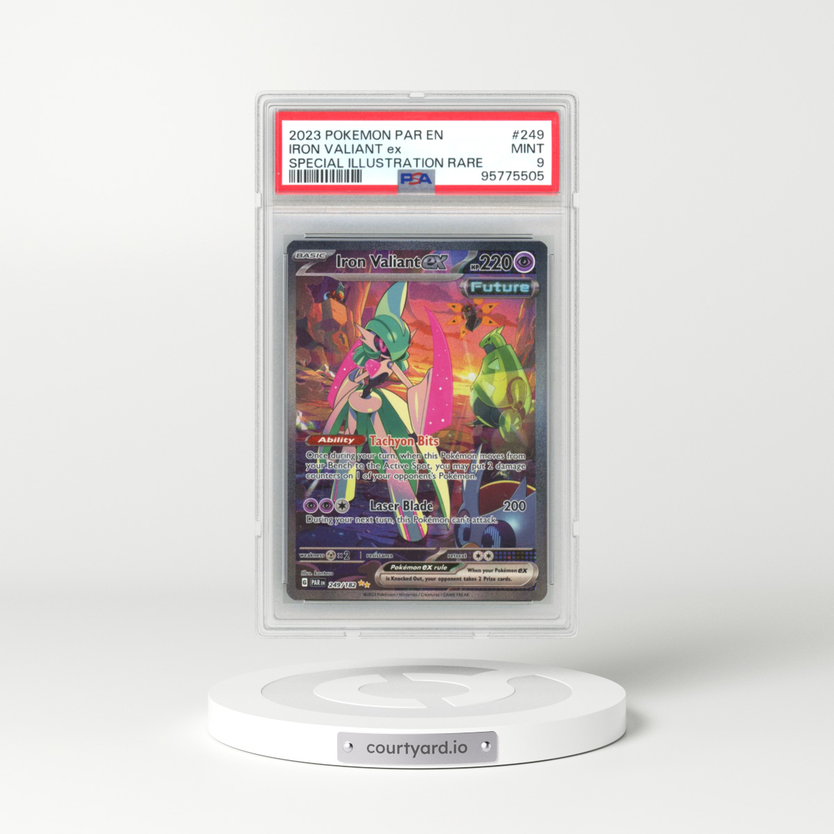 2023 Paradox Rift - PAR EN #249 Iron Valiant ex - Special Illustration Rare (PSA 9 MINT)