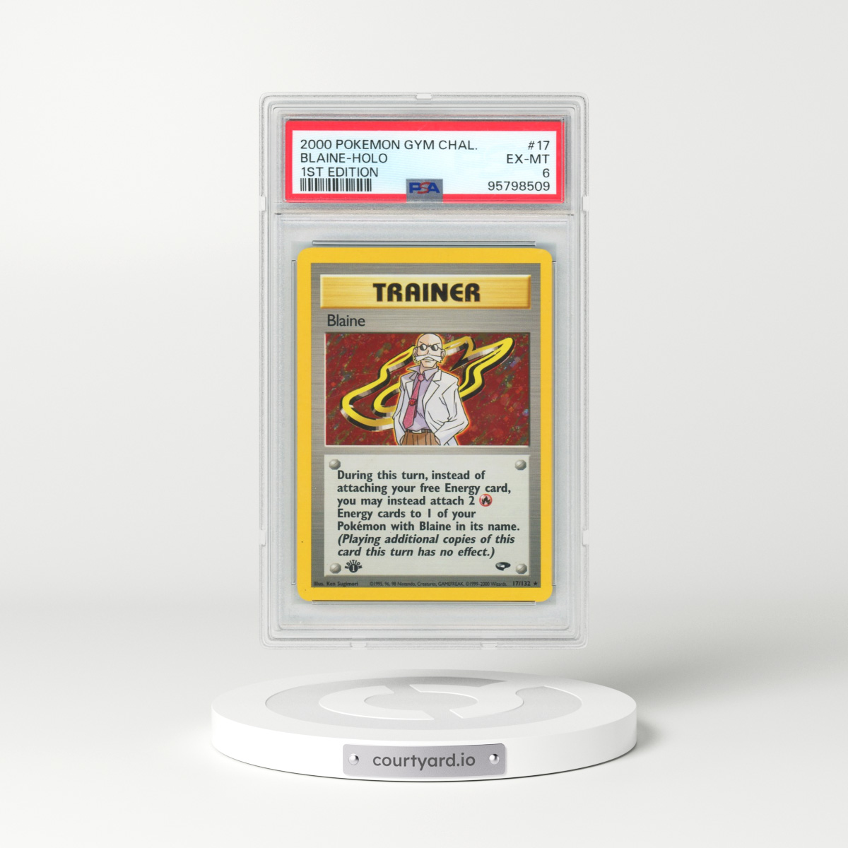 2000 Pokémon Gym Challenge #17 Blaine - 1st Edition Holo (PSA 6 EX-MT)