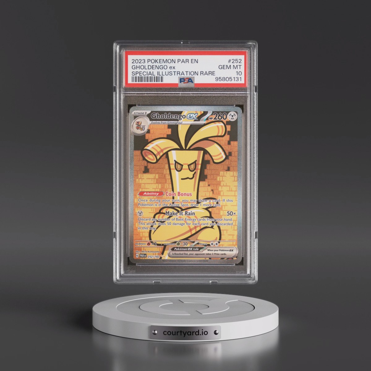 2023 Pokémon Par EN-Paradox Rift #252 Gholdengo EX - Holo Special Illustration Rare (PSA 10 GEM MINT)