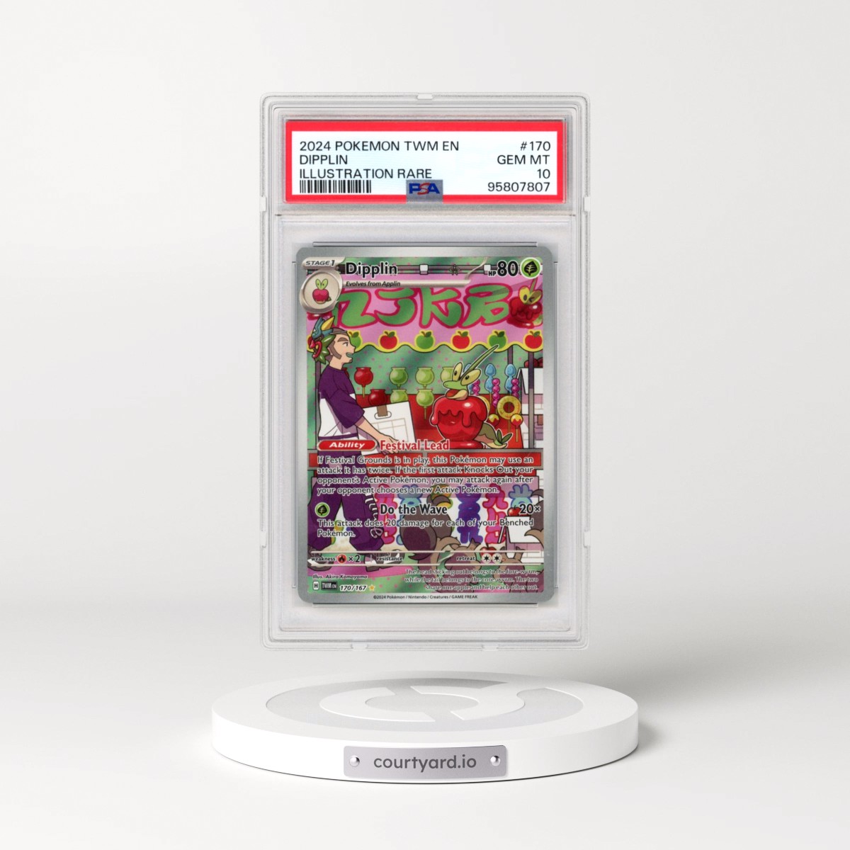 2024 Pokémon Twm EN-Twilight Masquerade #170 Dipplin - Illustration Rare (PSA 10 GEM MINT)